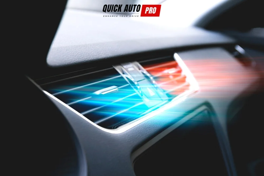 cold and warm air flowing from car air grills