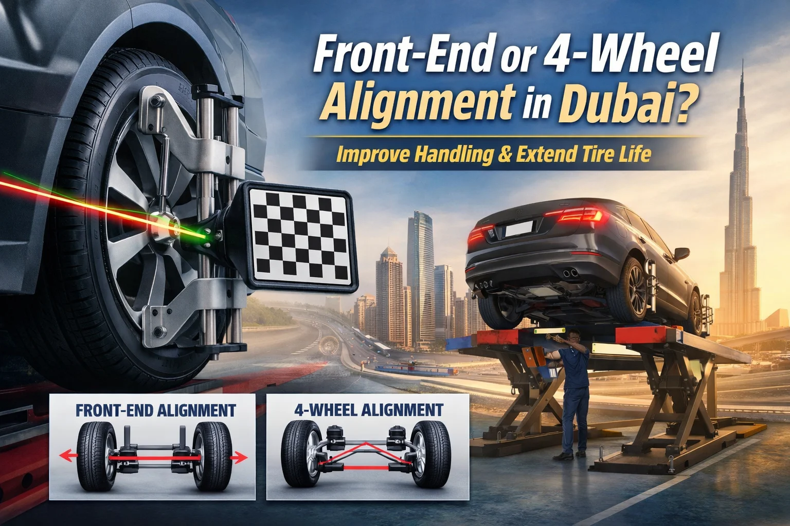 Front end or 4 wheel Alignment in Dubai