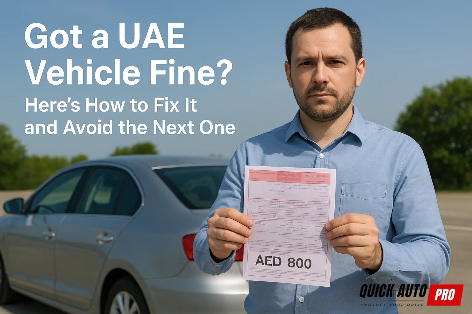 car owner showing traffice violation fine in UAE
