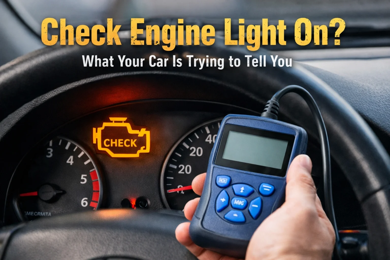 Check warning light on dashboard